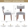 QingMoon Dining Chairs Set of 2, Mid Century Modern Kitchen Chairs, Linen Upholstered Accent Chairs with Curved Backrest for Living Room - 4 of 4