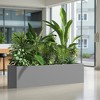 Wooakway 9"H*36"W*9"D Metal Planter Box with Drainage Holes Garden Bed for Garden Yard Balcony Planter Pot Plants Vegetables - 3 of 4