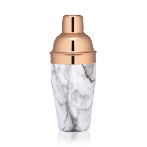True Copper Marble Cocktail Shaker - Drink Shaker, Old Fashion, Bar Cocktails - 18 Oz Stainless Steel Cobbler Shaker with Lid & Strainer, Copper - 1 of 4