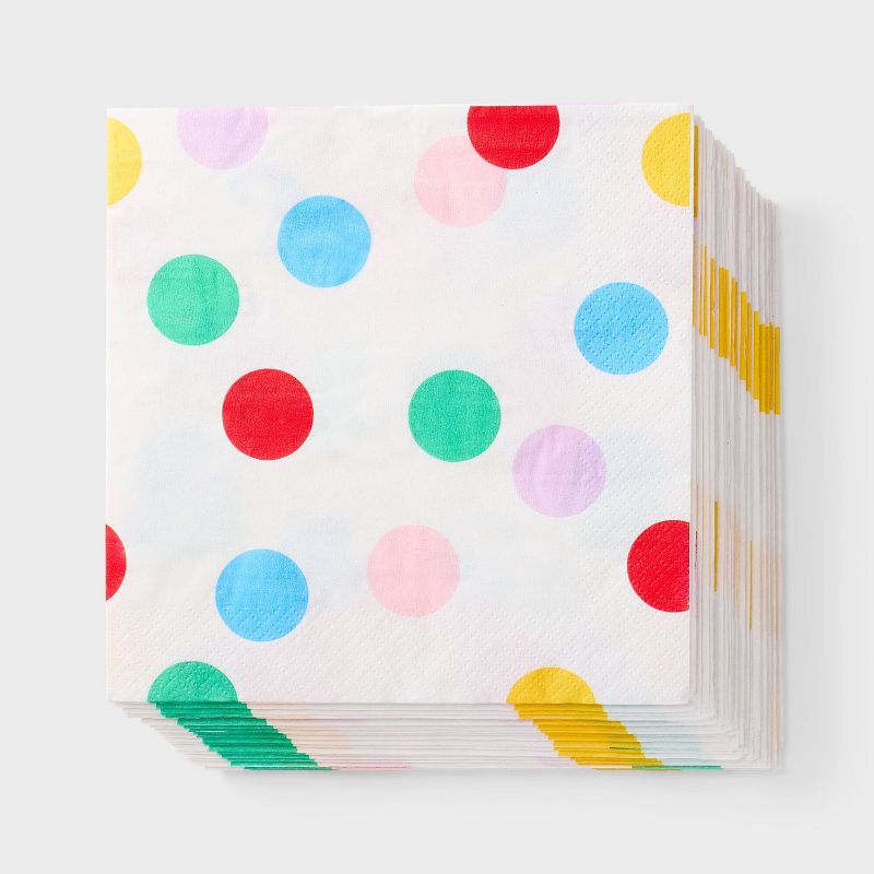 30ct Confetti Dots Lunch Napkins - Spritz&#8482;, 1 of 4