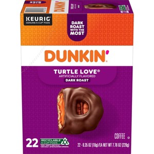 Dunkin’ Turtle Love Dark Roast Coffee - Keurig K-Cup Pods - 22ct - 1 of 4