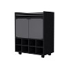 NicBex Mobile Kitchen Island Cart Morden Kitchen Carts on Wheels with Storage, 1 Glass Cabinet Door and 8 Bottle Rack for Kitchen - 3 of 4