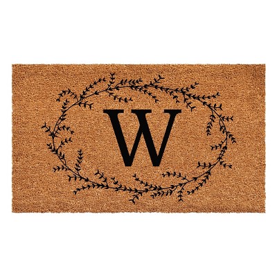 Calloway Mills Rustic Leaf Vine Monogrammed Doormat 30 In. x 48 In. (Letter W)
