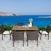 Tangkula 7PCS Patio Dining Furniture Set w/ Wooden Tabletop Cushion Umbrella Hole - 4 of 4
