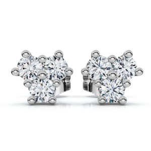 Pompeii3 Mini Trio Diamond Studs 14k Gold Lab Created Women's Earrings - 1 of 4
