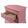 HomeStock Pink Nightstand 24x22x16 with One Drawer, Compact Bedside Table for Storage and Bright Stylish Bedroom Accent Furniture - 4 of 4