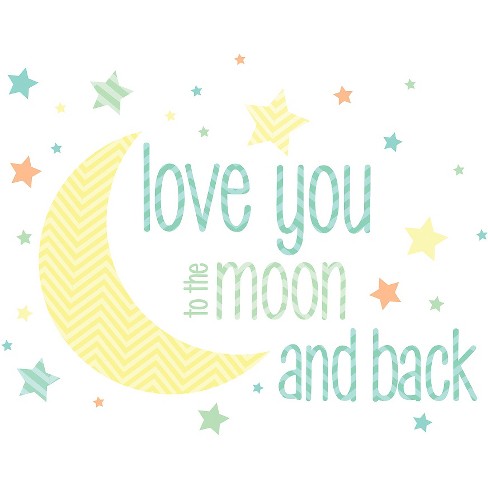 Wallpops I Love You To The Moon Wall Wishes Yellow Blue Target