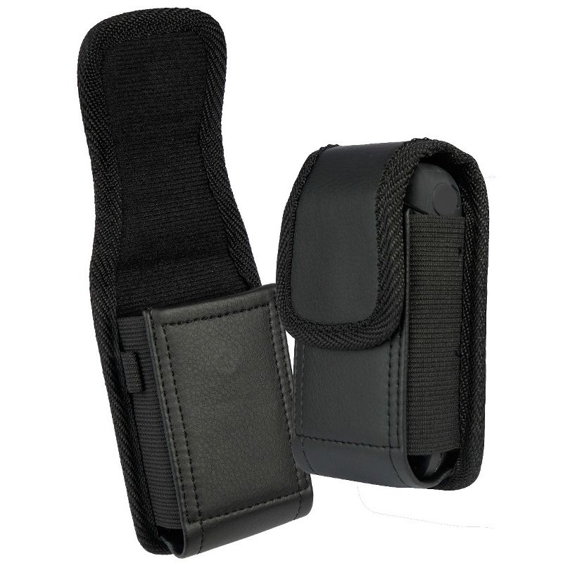 Nakedcellphone Pouch Case with Belt Clip, Universal for Thick Flip Phones - Black, 2 of 8