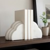 Decorative Marble Rainbow Bookends for Bookshelf Decor - Stylish Book Accessories for Home Library, Living Room, or Office Desk - Set of 2, 6", White - 3 of 4