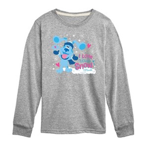 Boys' - Blue's Clues & You! - I Love Winter Snow Much Long Sleeve Graphic T-Shirt - 1 of 4