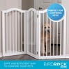 INTERNET'S BEST Arched Top Dog Gate | 3 Panel, 36" H Wooden Pet Barrier for Dogs Cats, Freestanding Folding Room Divider White. (3 panel - 36", White) - 4 of 4