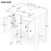 NicBex Modern Bathroom Cabinet with Ceramic Sink,Bathroom Storage Cabinet with Open Shelves,Solid Wood Bathroom Vanity with Door - 3 of 4