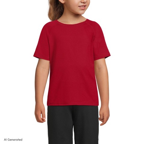 Lands' End Kids Short Sleeve Active Tee - Small - Red
