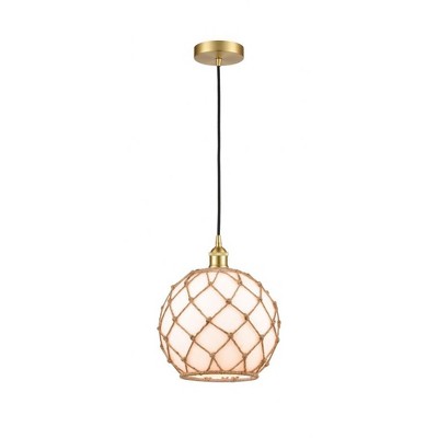 Farmhouse Rope - 1 Light Mini Pendant In Industrial Style-12.75 Inches Tall and 10 Inches Wide