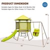 Infans 4-in-1 Swing Set w/ Covered Playhouse Fort Height Adjustable Baby Seat Slide - image 2 of 4