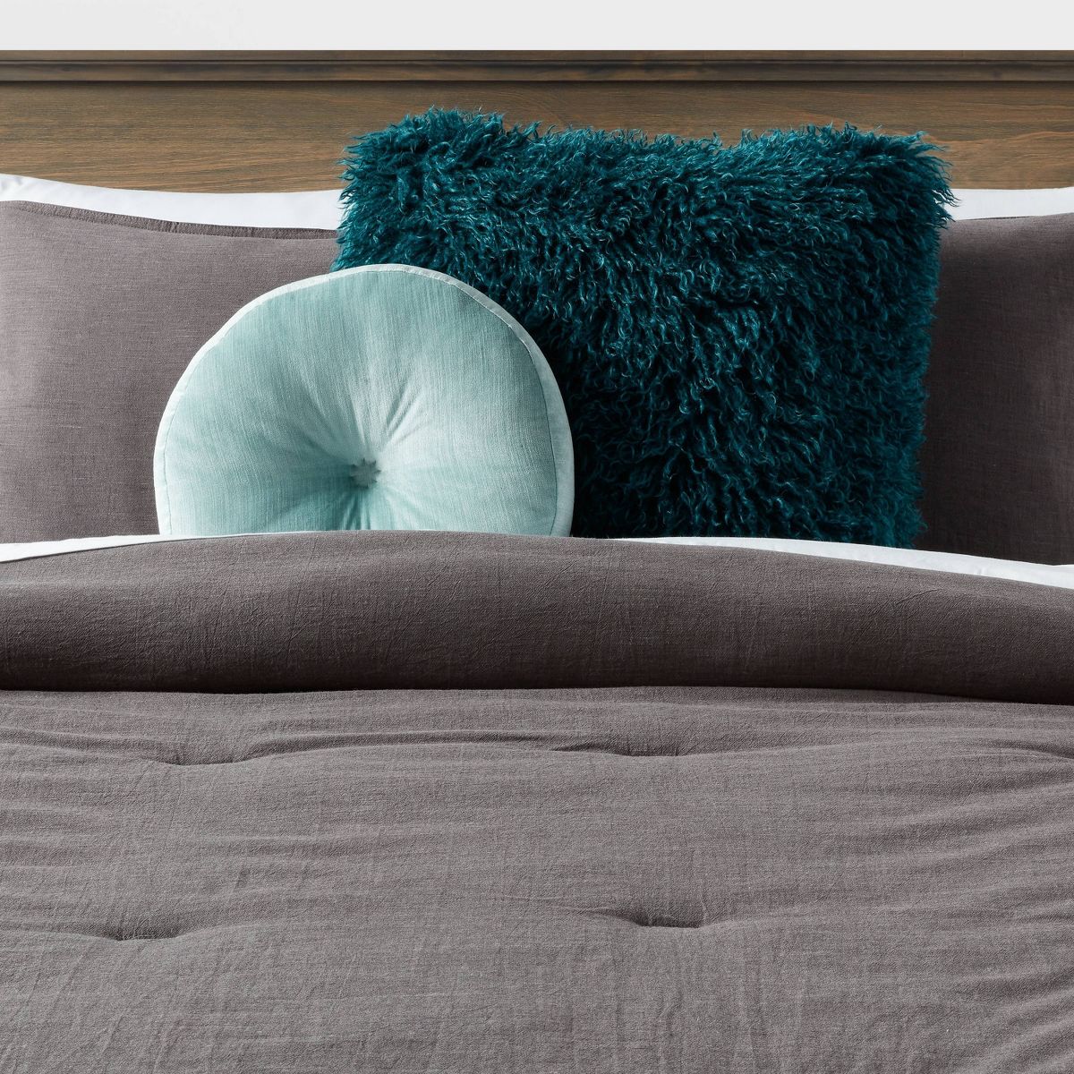 Euro Faux Mongolian Fur Decorative Throw Pillow - Threshold™ - thumbnail 10