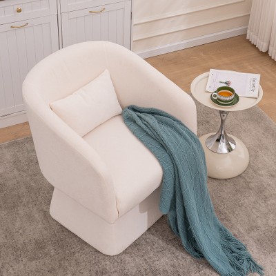 Dolonm Rotating Leisure Chair with Armrests, Made of Chenille Fabric and Equipped with Cushions, Suitable for Living Rooms and Bedrooms