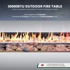 UPHA 42"  Outdoor Propane Fire Pit Coffee Table, Rectangular Patio Heater w 50,000 BTU Stainless Steel Burner, Tank Table and Rain Cover - 4 of 4
