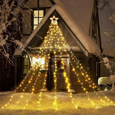MOVSSOU Christmas Lights Outdoor Star Waterfall Tree Lights 10ft 344ct