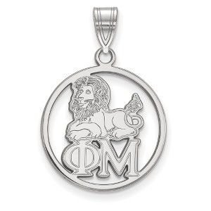Black Bow Jewelry Sterling Silver Phi Mu Greek Life Small Pendant - 1 of 3