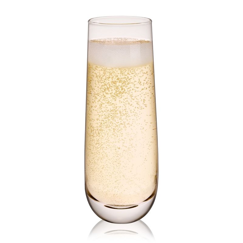 True Stemless Champagne Flutes Glasses, Stemless Mimosa Glasses, Wine Flutes Glass 9oz Set of 8, 4 of 8