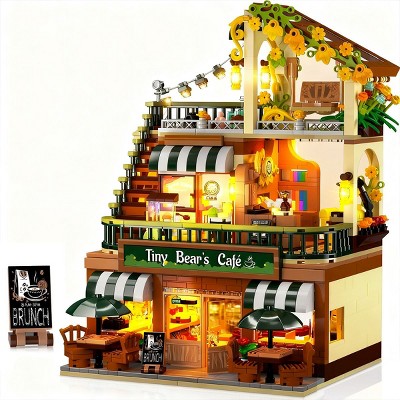 Insoon 1173pcs Cafe Shop Building Block Toys City Coffee House Building Set for Adults and Kids Aged 6+