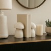 Decorative Mushroom Marble Bookends - Modern Elegant Book Ends for Bookshelf, Office Spaces, or Desk Decoration - Set of 2, 6", White - 2 of 4