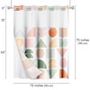 Americanflat 72x75 Hookless Shower Curtain - Abstract Orange Green Shower Curtain with Sheer Panel, Snap-In Liner, and Grommets - 100% Polyester - 2 of 4