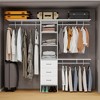 GlasFlength Decorative Storage Cabinet Closet System with 3 Shelves, 3 Expandable Hanger Rods, 3 Drawers, for cloakroom, White, 96.06"*15.74"*82.67" - 2 of 4