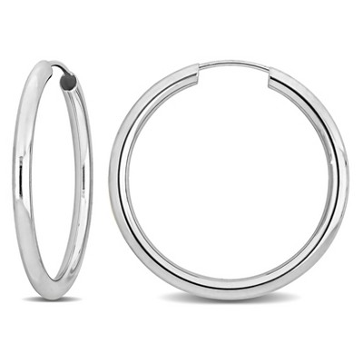 EVERLY JEWELRY | 14k White Gold Hoop Earrings