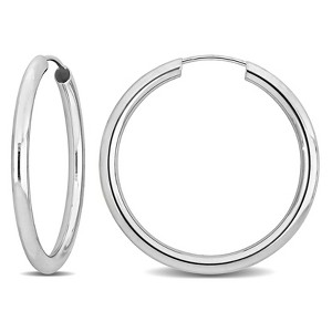 EVERLY JEWELRY | 14k White Gold Hoop Earrings - 1 of 4