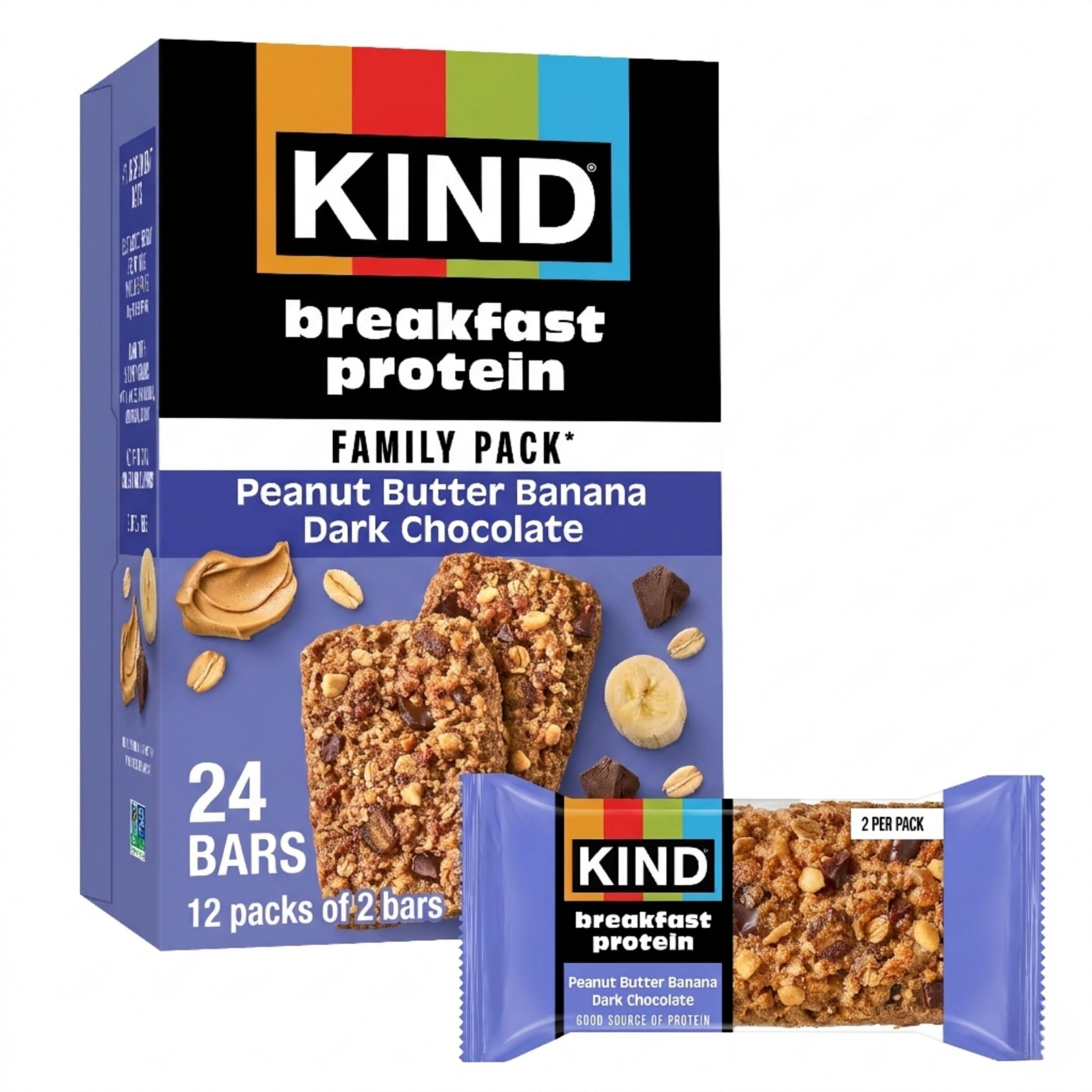 KIND Breakfast Protein Bars Peanut Butter Banana Dark Chocolate - 8g Protein - 21.2oz/24ct