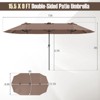 Costway 15.5 FT Extra-Large Patio Umbrella with LED Solar Lights & 12 Heavy-Duty Ribs Beige/Orange/Brown/Gray/Navy/Red - 3 of 4