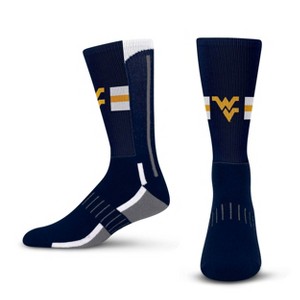 NCAA West Virginia Mountaineers Streak Team Color Crew Socks - L: Logo Pattern, Midweight Fabric - 1 of 3