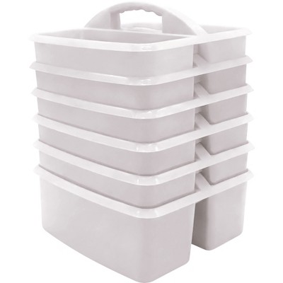 Light Blue Plastic Storage Caddy, Pack Of 6