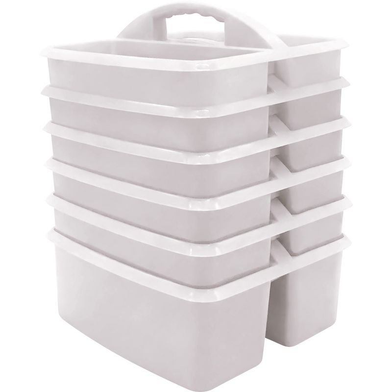 Teacher Created Resources® White Plastic Storage Caddy, Pack of 6, 1 of 7