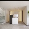 FUFU&GAGA Reception Desk with Lockable Drawers Round Table Black & White - 3 of 4