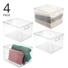 mDesign Plastic Closet Storage Organizer Container Bin, Handles - 2 of 4