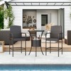 Outsunny 3 Pieces Rattan Wicker Bar Set with Ice Bucket, Patio Furniture with 1 Bar Table and 2 Bar Stools for Poolside, Backyard, Porches, Dark Brown - 2 of 4