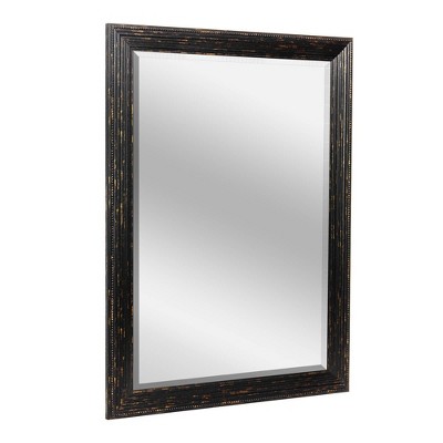 27.5" x 33.5" Beaded Wash Frame Mirror Black - Head West