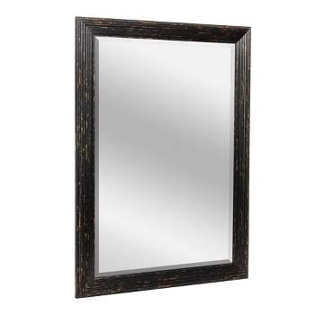 27.5" x 33.5" Beaded Wash Frame Mirror Black - Head West