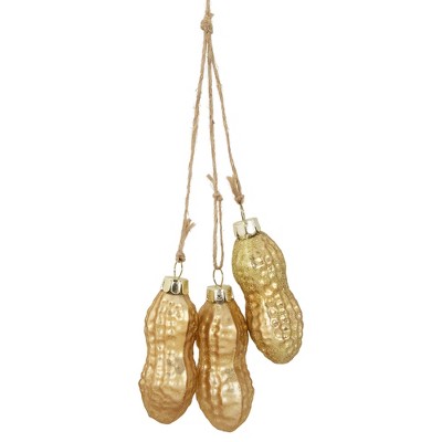 Northlight 11" Cluster of Peanuts Glass Christmas Ornament - Gold