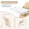 Foldable High Chair for Babies&Toddlers,PU Leather Highchair with Adjustable Backrest,Seat Height,Removable Tray,5-Point Safety Harness&Locking Wheels - 4 of 4