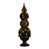 Nearly Natural 3' Pre-Lit Artificial Christmas Ornament Boxwood Topiary Tree with 70 Warm White LED Lights - 2 of 4