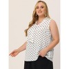 Agnes Orinda Women's Plus Size Elegant Formal Polka Dots Sleeveless Tie Neck Tank Top - 3 of 4