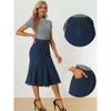 Allegra K Women's Casual Denim High Waisted A-Line Flared Midi Skirts - 2 of 4