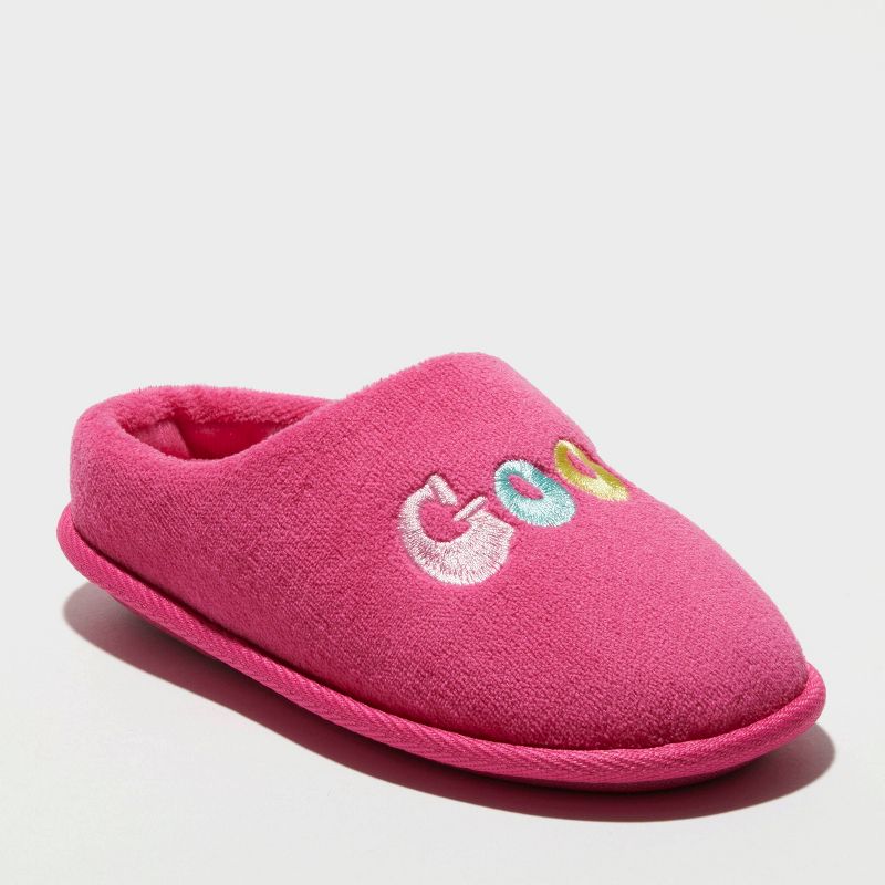 dluxe by dearfoams Kids' Good Vibes Slide Slippers - Hot Pink, 2 of 6