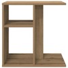 Clihome Modern Rectangular Design Artisan Oak Side Table, with 2 Shelves for Versatile Use - 3 of 4