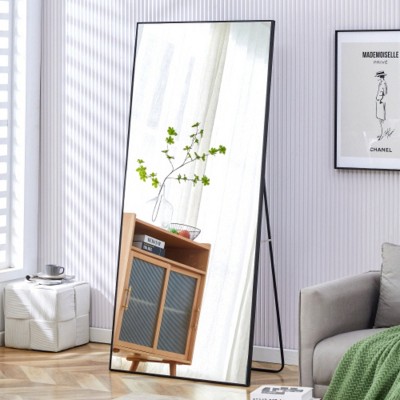 Fourth Generation Black Solid Wood Frame Full-length Mirror, Dressing Mirror, Bedroom Porch, Decorative Mirror, Clothing Store