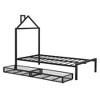 CAVINAS  Platform Bed,Metal Bed Frame with House-Shaped Headboard Design for Bedroom,No Box Spring Needed - 4 of 4
